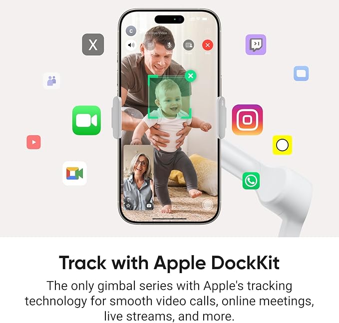 Insta360 Flow 2 Pro Grey - Foldable AI Phone Gimbal, Track in 200+ Apps with Apple DockKit, Multi-Person Tracking, 360º Pan Tracking, Built-in Tripod/Selfie Stick, iPhone/Android Portable Stabilizer