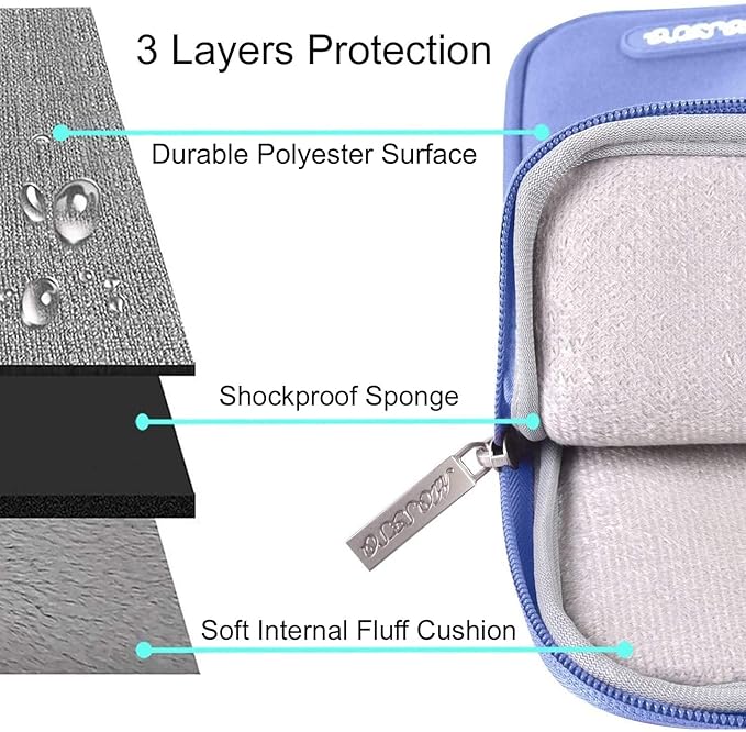 MOSISO Laptop Case 16 inch, 15-15.6 inch Laptop Sleeve Compatible with MacBook Pro 16 M4 M3 M2 M1, HP Acer Dell Lenovo ASUS Notebook, Polyester Vertical Computer Sleeve Bag with Pocket, Slate Blue
