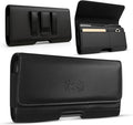 Phone Holster for Men with Credit Card Slot, Cell Phone Case, Fits iPhone 17/17 Pro 16/16 Pro 16e 15/15 Pro 14/14 Pro 13/13 Pro 12/12 Pro 11 XR– Belt Clip Carrying Phone Pouch Holder