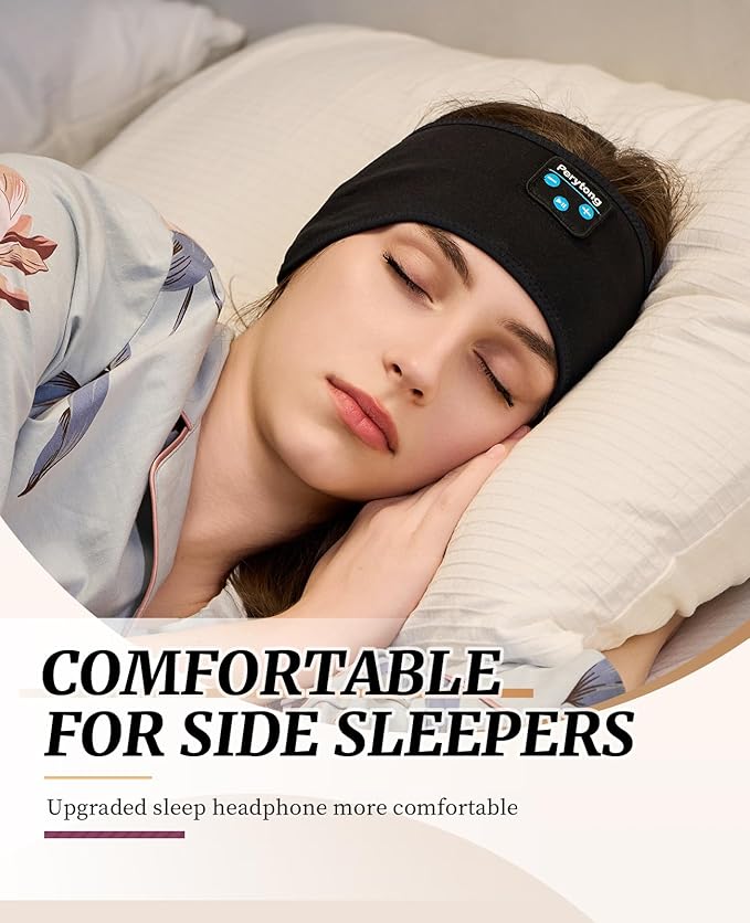 Perytong Sleep Headphones Bluetooth Headband Wireless Headphone Headband for Side Sleepers - Headphones for Sleeping - Sleeping Headband for Insomnia Nuit Travel,Gift for Women Men Mom Dad