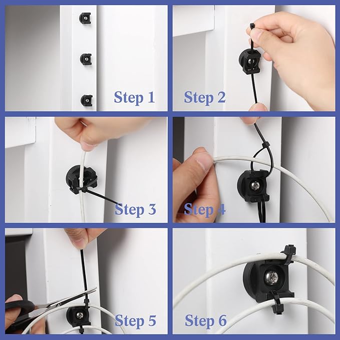 Yookeer 12 Pcs Magnetic Zip Tie Mount Base Black Magnetic Cable Clips Wire Holder Multipurpose Cable Ties Management Base Electrical Supplies for Wire (22 mm)