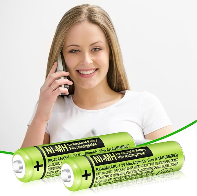 4 Pack BK-40AAABU Ni-MH AAA Rechargeable Battery for Panasonic,1.2v 400mah Rechargeable AAA Batteries Panasonic Cordless Phones, Electronics,Remote Controls