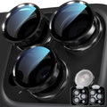 YWXTW Camera Lens Protector for iPhone 16 Pro/iPhone 16 Pro Max, [1 Step Installation Tray] Tempered Glass Screen Protector Metal Individual Camera Cover Accessories (Black Titanium-2Pack)
