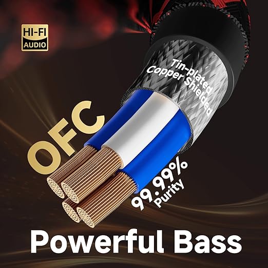 TODN High End RCA Cables for Audiophile, 2 RCA Male to Male Stereo Cord for Car Audio, Speaker, Amp - Φ7mm, Nylon Braided Jacket (6.5ft/2m, 1 Pair)
