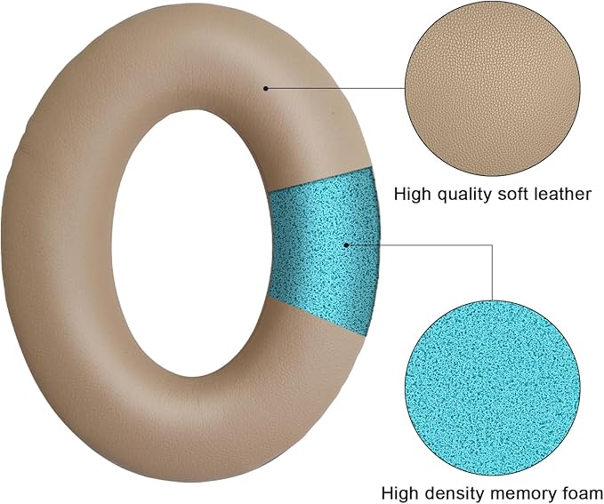 Headphones Replacement Ear Pads,for Bose Quietcomfort QC35 35 ii Ear Pads with Softer Leather, Noise Isolation Foam-Khaki