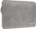 RAINYEAR 11 Inch Laptop Sleeve PU Suede Leather Case Protective Padded Cover Water Resistant Carrying Bag Compatible with 11.6 MacBook Air Surface Pro for 11 Notebook Computer Tablet Chromebook(Gray)