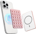 Sucky Upgraded Magnetic Suction Cell Phone Grip for MagSafe Case, Silicone Octo Cup Buddy Holder, Durable Magnet Phone Accessory for iPhone and Android (Chalk Pink)