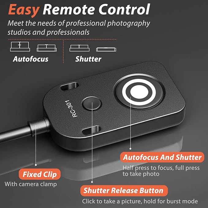 for NK Remote Cable RC301-DC2 Small Shutter Release Remote controlDF,Z5.Z6.Z6II,Z7,Z7II,D7100,D7200,D750,D600,D610,D90 D5600,D5300,D3300 Short Button (RC301-DC2 NK 11.8in/30cm)