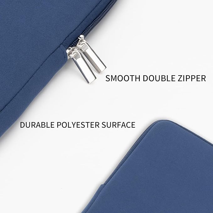 RAINYEAR 11-11.6 Inch Laptop Sleeve Case Soft Lining Carrying Bag Padded Cover Compatible with 11.6" MacBook Air for 11" Notebook Computer Tablet Chromebook (Navy Blue, Upgraded Version)