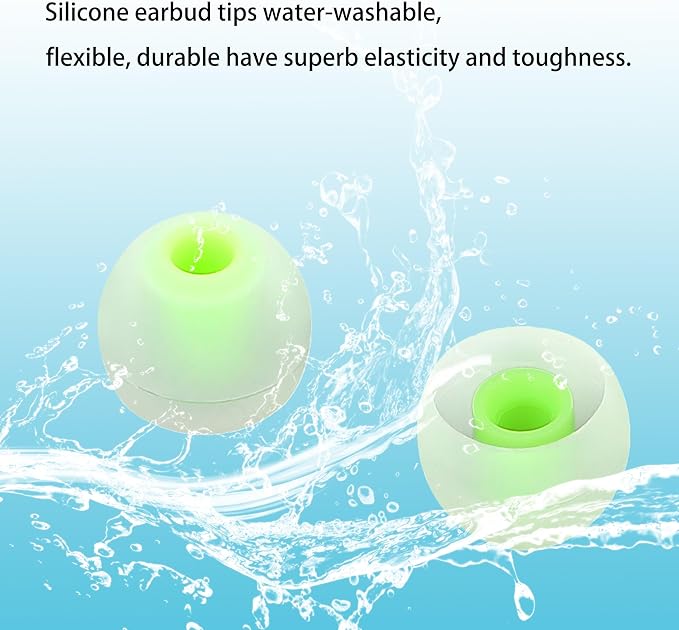 Silicone Earbud Tips - Fit Most In-Ear Earbuds (Inner Hole 3.8mm - 5.1mm) - 9 Pairs S M L
