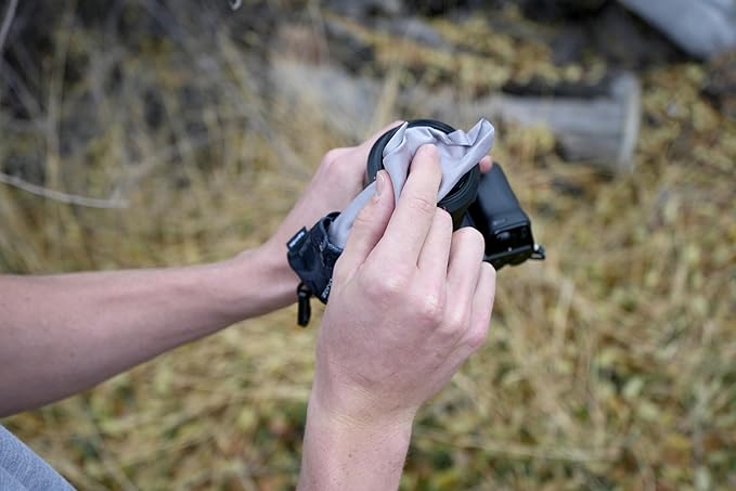 SPUDZ Ultra Microfiber Lens Cleaner – Closable Pouch, Clip-On, Washable – for Optics, Scopes, Glasses | We The People, 6 x 6 Inch