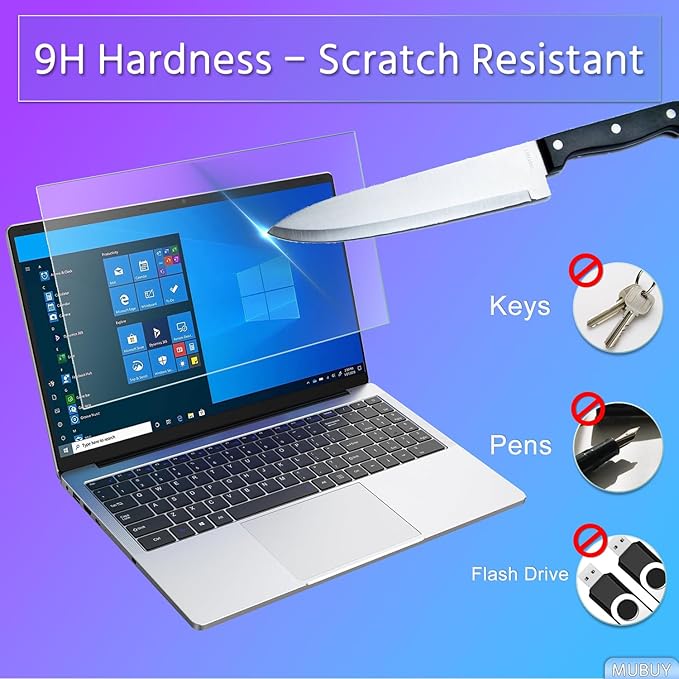 MUBUY-GOL Tempered Glass Screen Protector for 16" Samsung Galaxy Book4/5 Pro & Pro 360, Galaxy Book4 Ultra & Edge Laptops - 9H Hardness, Anti-Scratch Protection
