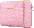 Lacdo Laptop Sleeve Case for 15 inch New MacBook Air M4 A3241 2025, M3 A3114, M2 A2941 2024-2023, 15 inch MacBook Pro A1990 A1707, Dell XPS 15 Plus Computer Bag with Accessory Pocket, Sakura Pink