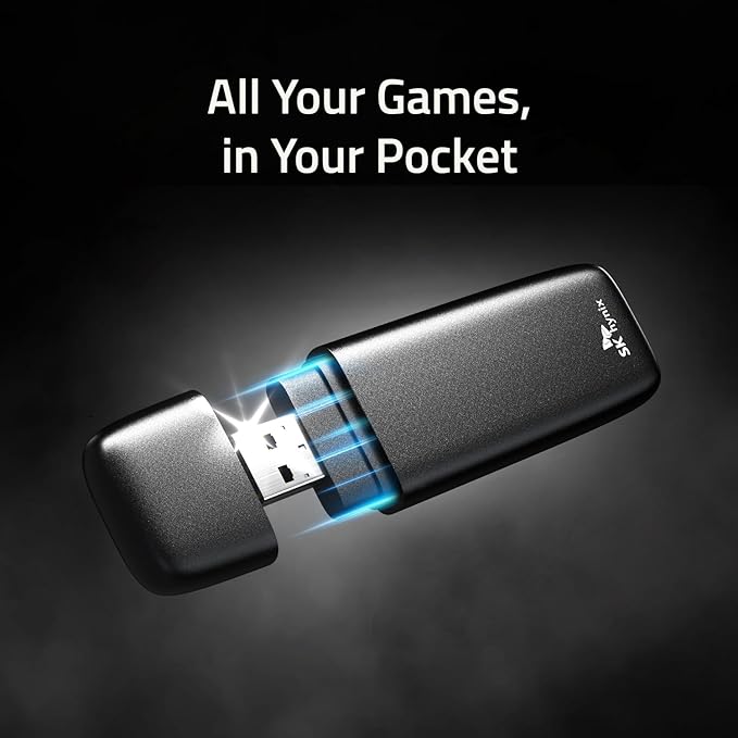 SK hynix Tube T31 2TB Stick Type SSD with DRAM | up to 1000MB/s | 10 Gbps | USB-A 3.2 Gen2 | External Solid State Flash Drive Compatible with Mac, Window PC, Gaming Console