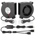60mm x15mm 2 Pack Small USB Blower Fan 5V with 3 Degree Speed Brushless DC Squirrel Cage Fan for Cooling Xbox Computer Cosplay Costume Helmet PC Receiver