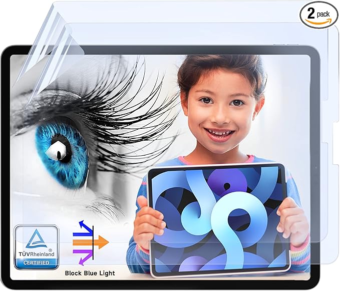 [2 Pack] Anti Blue Light Paper Screen Protector Compatible with iPad Pro 12.9 2022/2021/2020 (6th/5th/4th Generation), Anti Glare Matte iPad Pro 12.9 Screen Protector, Anti Scratch,High Sensitivity,Ultra HD