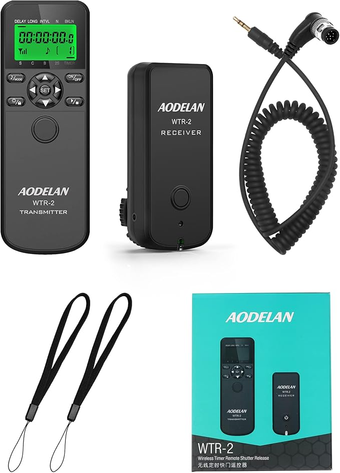 Camera Wireless Interval Shutter Remote Timer Release Compatible with Df Z7 Z7II Z6 Z6II Z5 D750 D780 D5300 D3100 D5600 COOLPIX P1000 P950; Replaces Nikon MC-DC2