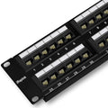 Rapink Patch Panel 48 Port Cat6 10G Support, Network Patch Panel UTP 19-Inch, Wallmount or Rackmount 1U Ethernet Patch Panel Punch Down Block for Cat6, Cat5e, Cat5 Cabling