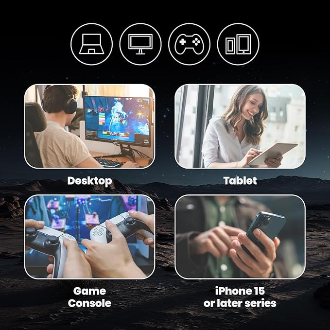 MMOMENT 512GB Magnetic External Portable SSD – 950MB/s Read – for ProRes 4K – Phone SSD Compatible with MagSafe, USB-C, USB-A, iPhone 15/16, Mac, PC (MU P100)