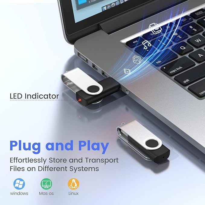 ABLAZE 256MB Flash Drives 500 Pack, USB 2.0 Thumb Drives Bulk Swivel Memory Stick Bulk USB 500 Pack Pendrives 256MB (Black)