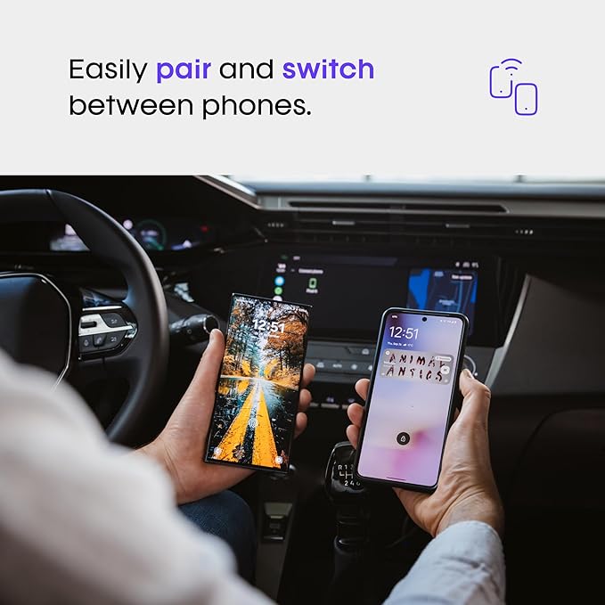 AAWireless Two - Android Auto Wireless Adapter - Convert Factory Wired Android Auto to Wireless - Multifunctional Button - Easy Plug and Play Setup - Seamlessly Connect Via Bluetooth - Made in Europe