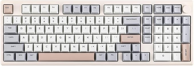 EPOMAKER Galaxy100 QMK/VIA Wireless Gaming Keyboard, Aluminum Shell, Bluetooth/2.4Ghz/USB-C, Pre-Lubed Hot-Swappable Linear Switches, NKRO, RGB Backlit (Creamy White, Marble White Switch)