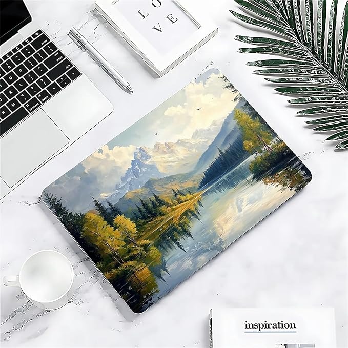 Compatible with MacBook Air 13.3 13.6 Inch Case 2022 2021 2020 2019 Plastic Hard Shell Case Cover,13.6 Air (A2681) M2 2022, Mountains and Trees