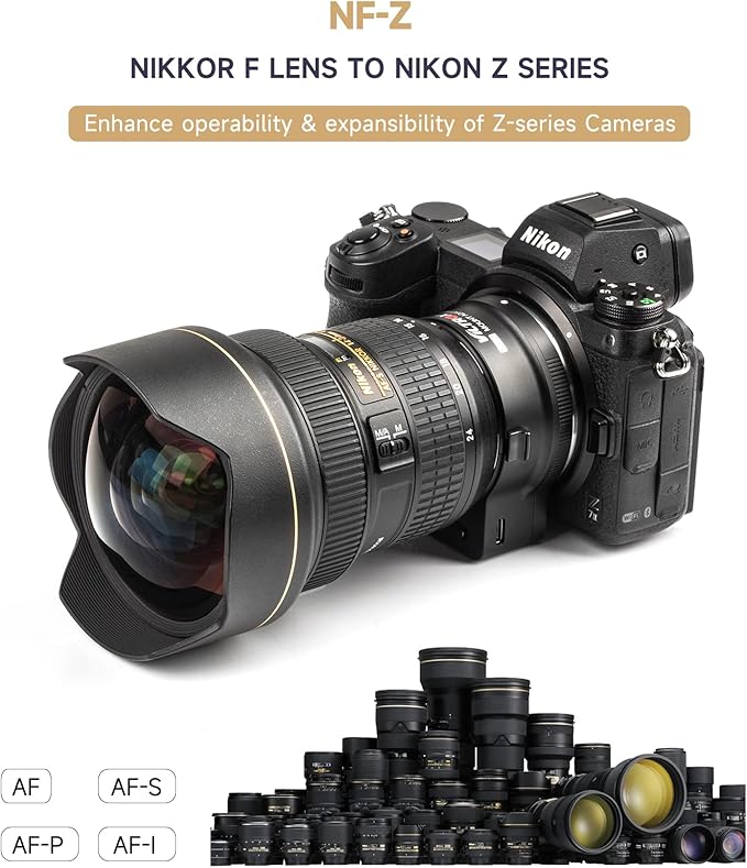 VILTROX NF-Z FTZ Lens Adapter Auto Focus Ring Mount Adapter Lens Converter Compatible for Nikon F Lens to Nikon Z Mount Camera Z5 Z50 Z6 Z6II Z7II Zfc, EXIF Transmission VR Lens Stabilization Support