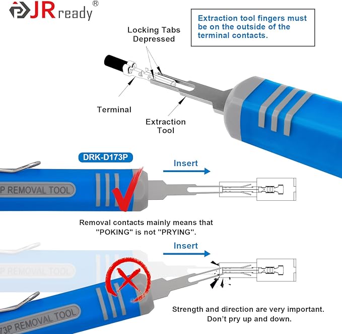 JRready DRK-D173P Molex 11-03-0044 Mini-Fit Jr. Extraction Tool Molex Pin Extractor Tool Molex Pin Removal for ATX EPS PCI-E Connectors Terminal Release Tool ATX Pin Removal Tool