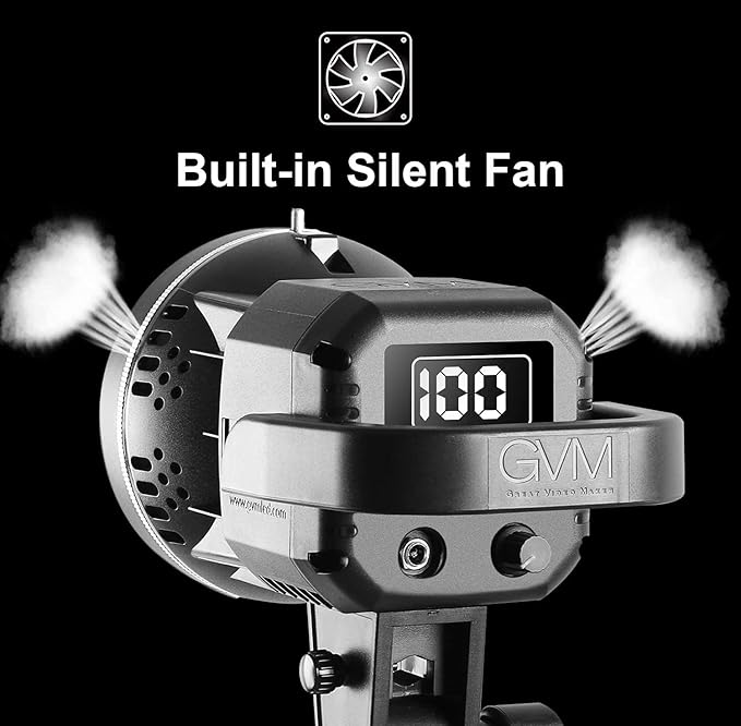 GVM Great Video Maker 80W CRI97+ Video Lights with Bowens Mount Color Temperature 5600K Dimmable LED Continuous Lighting Spotlight Photography Shooting Light with Reflector (80W + Filter) (VC-P80S)