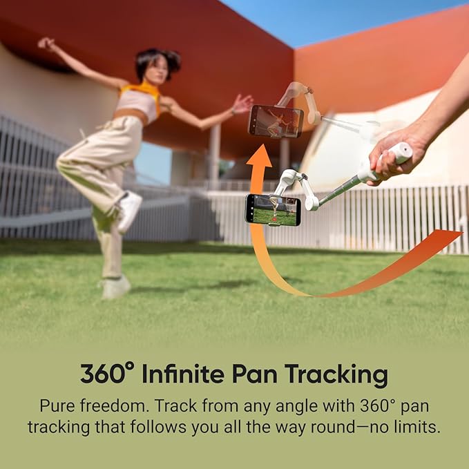 Insta360 Flow 2 Pro Grey - Foldable AI Phone Gimbal, Track in 200+ Apps with Apple DockKit, Multi-Person Tracking, 360º Pan Tracking, Built-in Tripod/Selfie Stick, iPhone/Android Portable Stabilizer