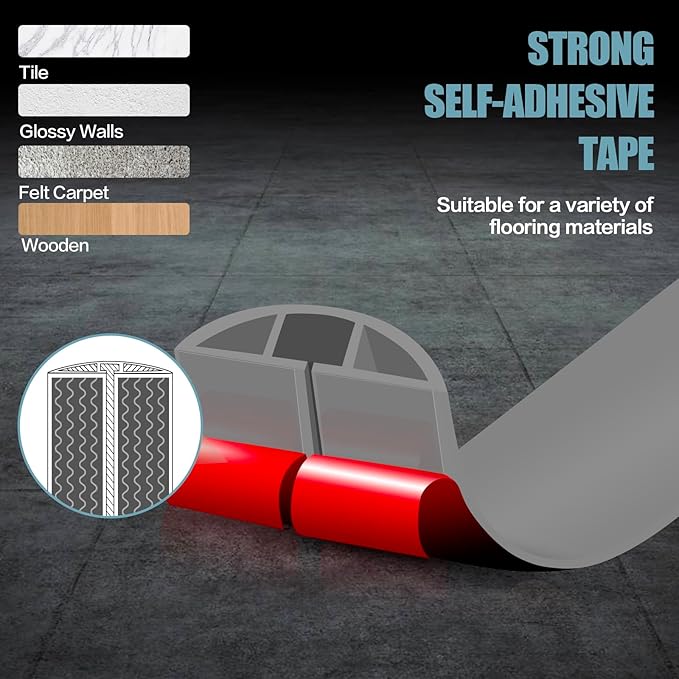 Floor Cord Cover Self Adhesive Cord Hider,10FT Cable Management, Extension Strip Protector for Wires, Prevent Cable Trips for Offices, Gyms, Exhibitions Cavity:0.3"(W) x 0.28"(H) Gray