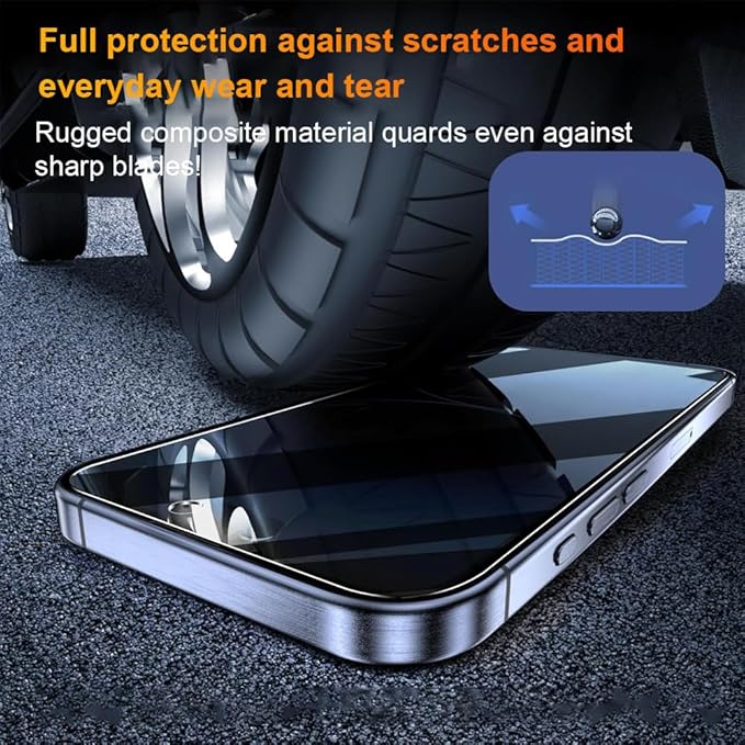 OneFish Privacy Screen Protector for IPhone 16 Plus Anti-Spy Tempered Glass Dust-Free Bubble-Free Anti-Fingerprint 9H Scratch Protection & Hassle-Free Installation Frame [2-Pack]
