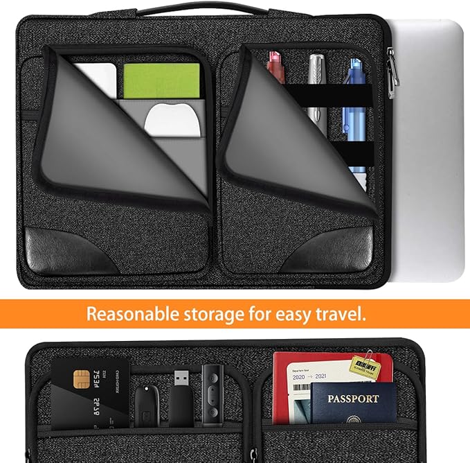 ZINZ Laptop Case 17 17.3 inches Sleeve Slim Briefcase Spill-Resistant Handbag for Most Popular 17" 17.3" Notebooks，B01K02