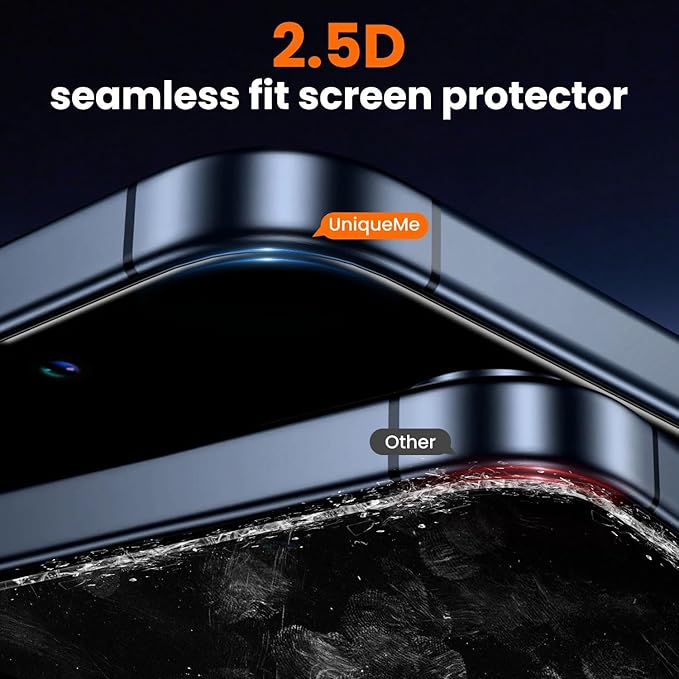 UniqueMe for iPhone 14 Plus/13 Pro Max Screen Protector - [Military Grade Shatterproof & 9H+ Hardness] Screen Protector 13 Pro Max Tempered Glass Full Coverage Protection, Easy Installation, 2 Packs