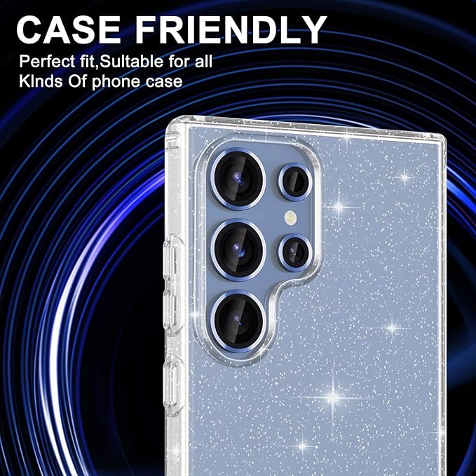 for Samsung Galaxy S25 Ultra Camera Lens Protector, Individual Metal Ring Tempered Glass Lens Cover, [Strong Adsorption] Scratch Resistant Ultra-Thin HD Clear Lens Cover, 1 Set-Blue