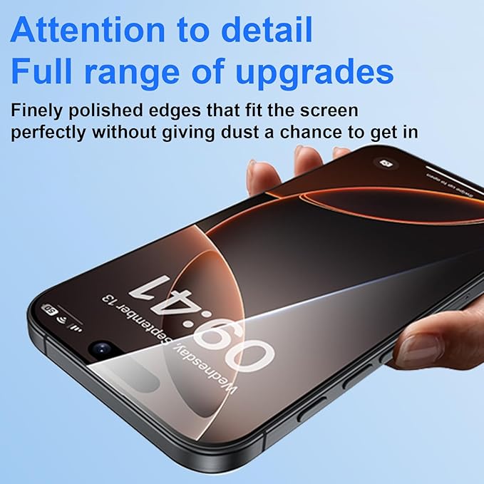 OneFish Full Edge Coverage Tempered Glass Screen Protector for IPhone 15 Plus/IPhone 14 Pro Max 6.7 inch 2 Pack Edge Reinforcement, Self-Aligning Installation, Case Friendly HD Screen Protectors