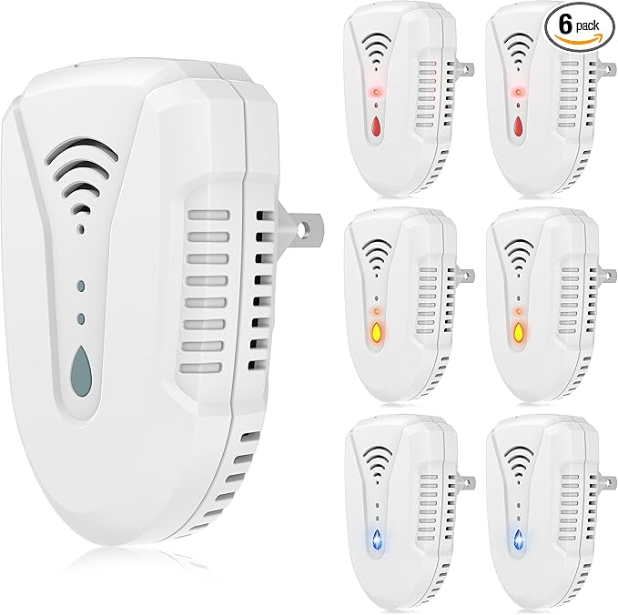 2025 Upgraded Version Ultrasonic Pest Repeller 6 Pack, Mouse Repellent Indoor Plug in, Insect Ultrasonic Repellent for Bugs Roach Insect Mice Spider Mouse Mosquito Ant, 3 Mode Switching
