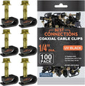 BEST CONNECTIONS Coaxial Cable Clips with Pre-Inserted Screw (1,600 Pack) – Black Single Cable Mounting Clamps for Coax Cable (RG6, RG59) and Ethernet Cable – Cord Fastener/Strain Relief Clip