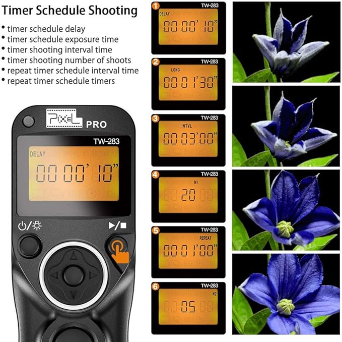 Pixel TW-283 N3 Wireless Shutter Remote Control Tiner Remote Shutter Release for Canon Eos 5D Mark IV 5D 6D 7D Mark 1DX MARKII R5 R6 50D 40D 30D 20D 10D D60 D30 D2000 EOS-1V EOS-3