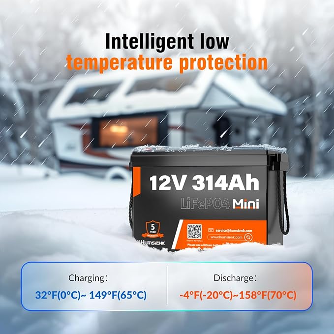 12V 314Ah LiFePO4 Lithium Battery Max. 4019Wh Energy, 15000+ Deep Cycles,100A BMS Lithium Iron Phosphate Rechargeable Battery Great for RV, Marine and Off Grid Applications, 2 PACK