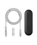 Rolling Square inCharge XL 6-in-1 Multi Charging Cable, Portable USB and USB-C Cable with 100W Ultra-Fast Charging Power, 10 Ft/3m, Glacier White