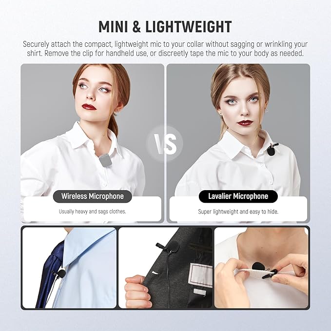 NEEWER USB Lapel Microphone, Plug & Play Mini Omnidirectional Clip On Lavalier Mic with 3.5mm Monitoring Headphones Jack for USB 2.0 Mac Windows PC Laptop Computer YouTube Skype Podcast Gaming, LM2