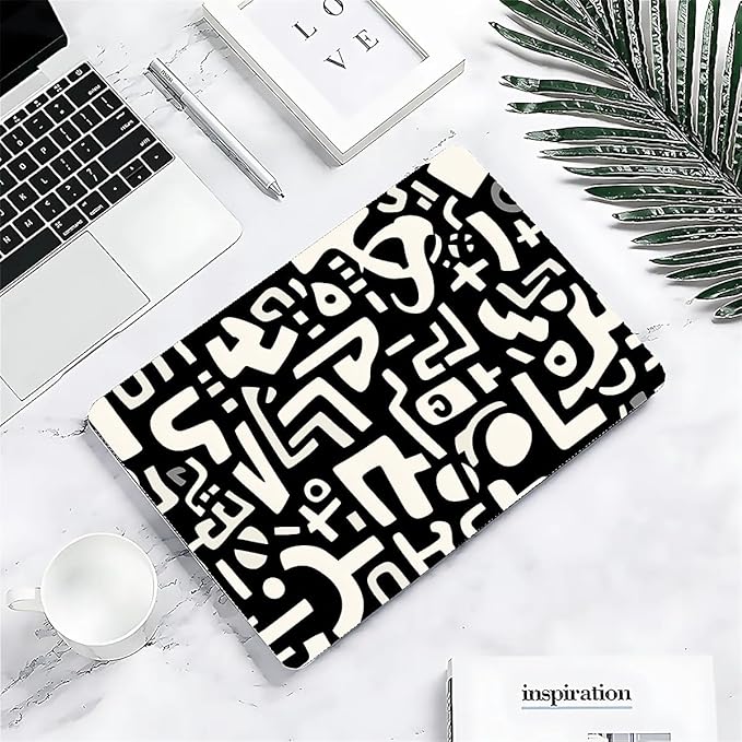 Compatible with MacBook Air 13.3 13.6 Inch Case 2022 2021 2020 2019 Plastic Hard Shell Case Cover,13.3 Air (A1932/A2179/A2337), Black and White Letters