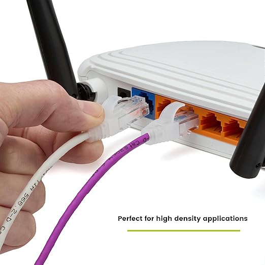 TRUECABLE Cat6 Component Rated Patch Cable, Unshielded (U/UTP), 5ft, Purple, 28AWG Solid Copper, Snagless 10G High-Speed Ethernet Cable, PoE++ 4PPoE 100W, UL Listed, RoHS-3, 5 Pack