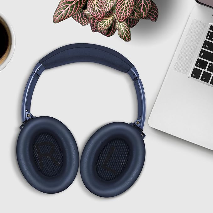 Ear Pads for Bose QuietComfort 35 ii, Premium Softer Leather Replacement Pads for Bose QC35 QC35ii Headphones Ear Pads Quiet Comfort, Noise Isolation Foam, Added Extra Thickness (Midnight Blue)