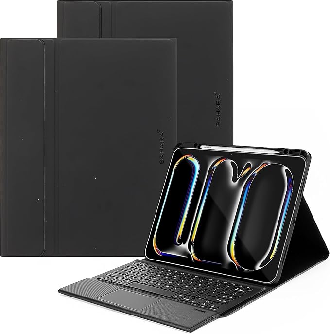 Sahara - Navigate Series Keyboard Case with Track Pad for iPad Pro (M4) 13" 2024, Black, (TB00388)