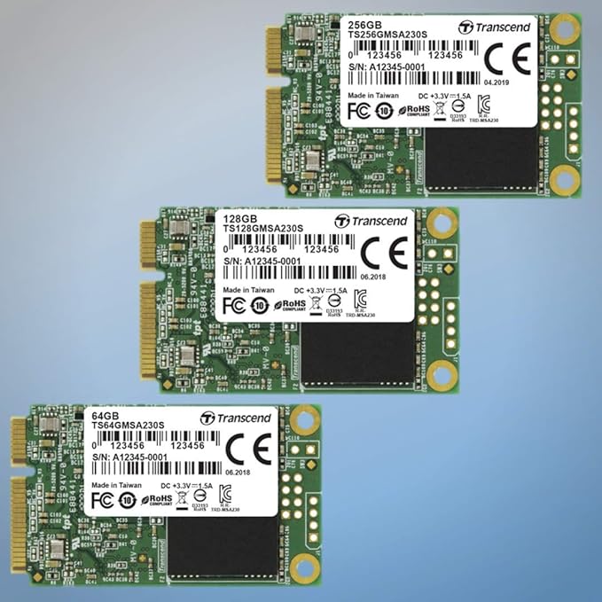Transcend 64GB SATA III 6GB/S MSA230S mSATA SSD 230S Solid State Drive TS64GMSA230S (Pack of 5)
