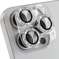 Choiche Compatible for iPhone 16 Pro/iPhone 16 Pro Max Camera Lens Protector, Bling Camera Cover with 9H Tempered Glass Lens Screen Protector Metal Ring Accessories (Clear-Titanium Natural)