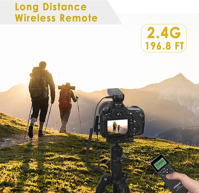 AODELAN Wireless Remote Control Shutter Release Timer intervalometer for Canon EOS RP, 90D, 80D, Rebel T6, SL2, 6D II, 5D IV, SX70 HS; Fujifilm GFX 50R, X-T3; Olympus OM-D E-M1 Mark II; Pentax K-1 II